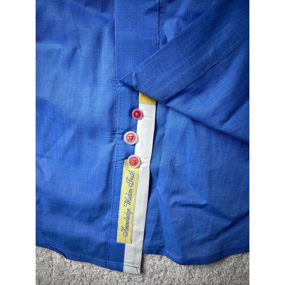 Robert Graham Shirt Mens XL Blue Flip Cuff Contrast Long Sleeve Button Up Cotton - Picture 10 of 16